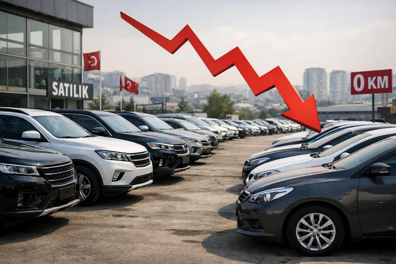 Türkiye’de otomobil satışları sert düştü.