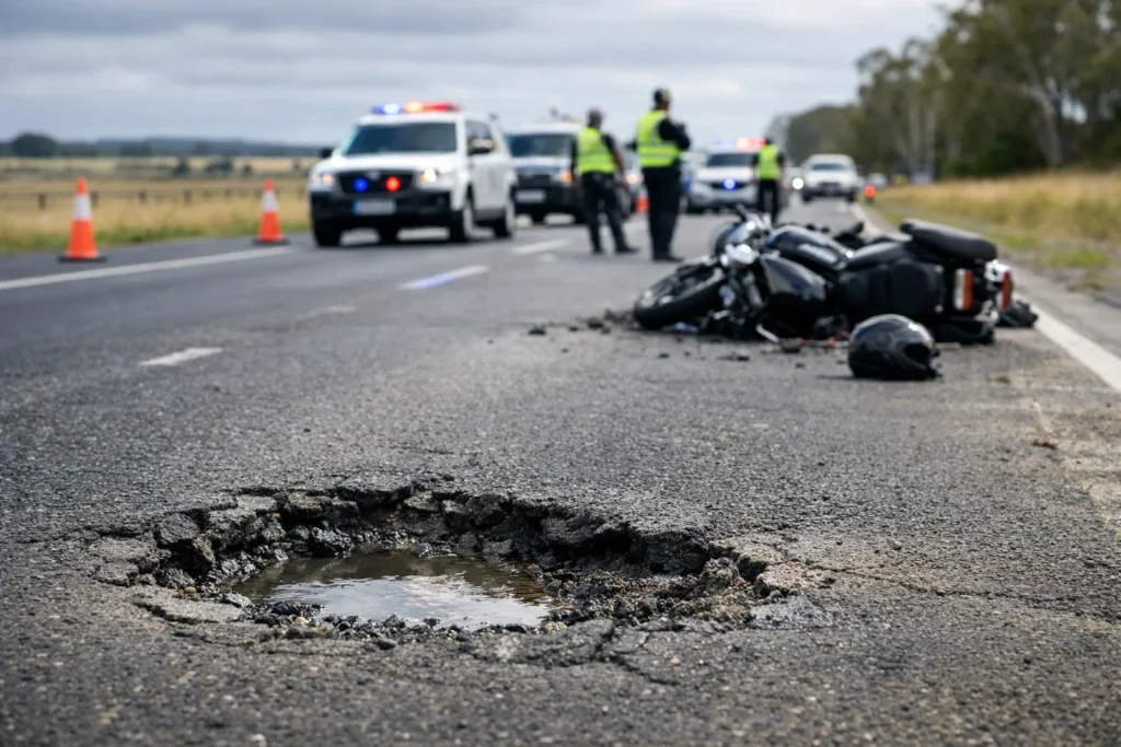 Victoria’da çukura çarpan motosikletli hayatını kaybetti.