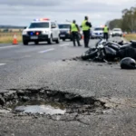 Victoria’da çukura çarpan motosikletli hayatını kaybetti.