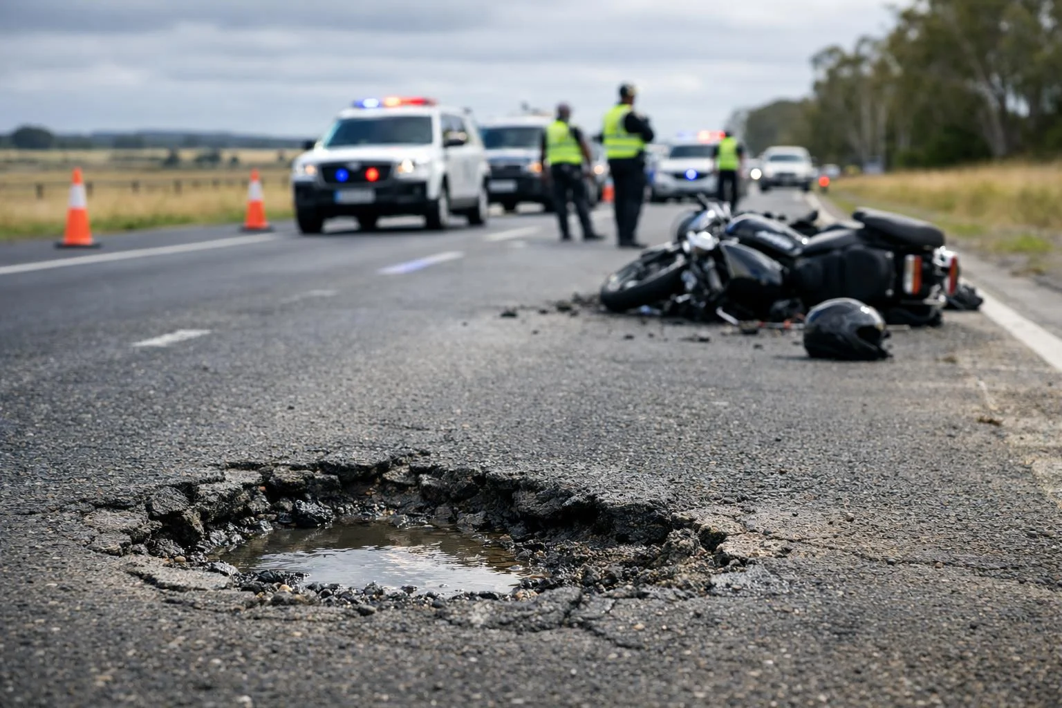 Victoria’da çukura çarpan motosikletli hayatını kaybetti.