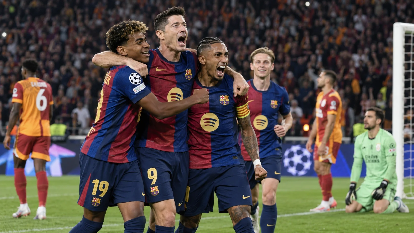 Galatasaray öne geçtiği maçta Barcelona'ya 4-1 yenildi.