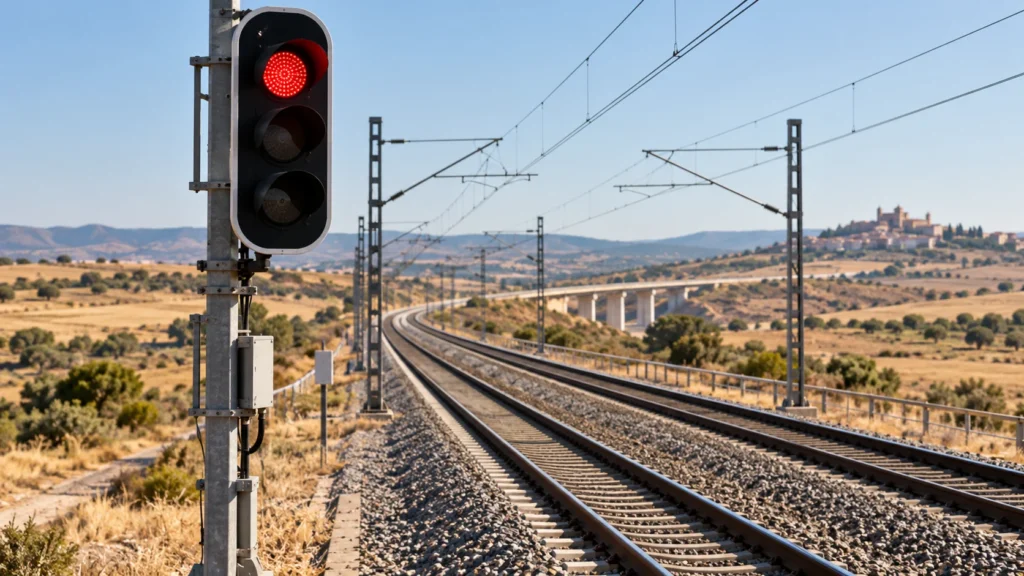 TEMSİLİ — İspanya tren kazası haberi için yapay zekâyla oluşturulmuş demiryolu güvenliği sahnesi.