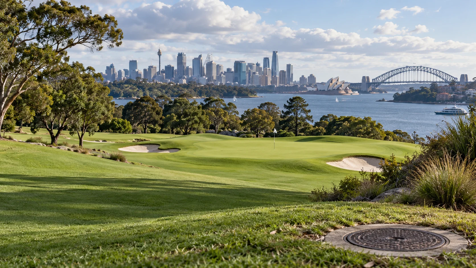 TEMSİLİ : Sydney’de bir golf sahası ve altyapı kapağı.