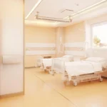 TEMSİLİ : Modern hastane hasta bakım servisi, yapay zekâ ile oluşturulmuş.