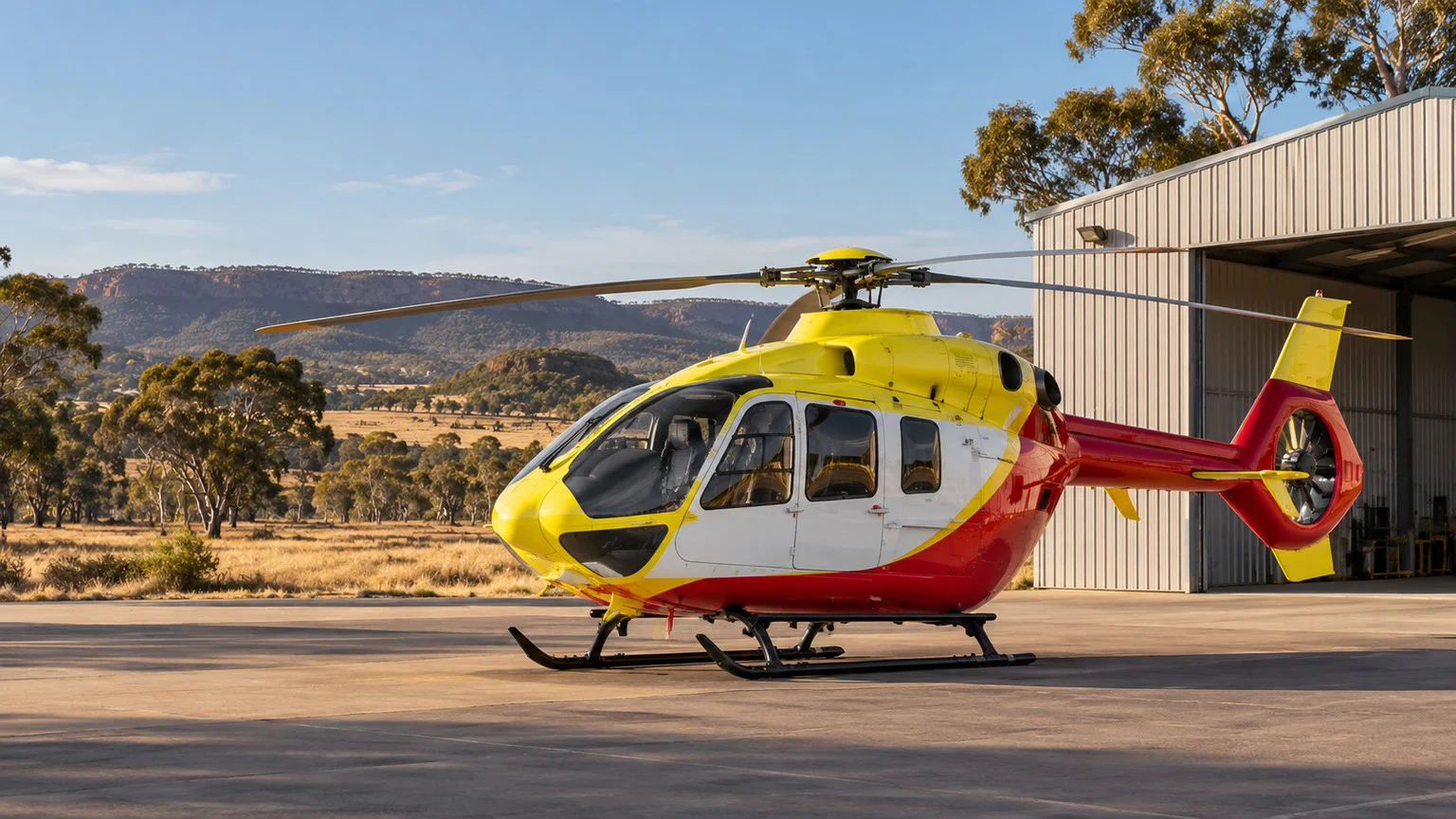 TEMSİLİ — NSW’de planlanan ambulans helikopter üsleri haberi için yapay zekâyla üretilmiş anonim helikopter.