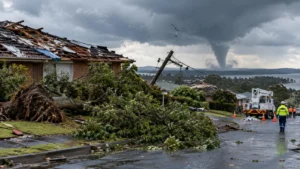 NSW kıyısında tornado ev ve hatlara zarar verdi.