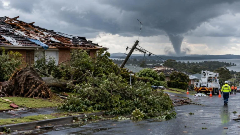 NSW kıyısında tornado ev ve hatlara zarar verdi.