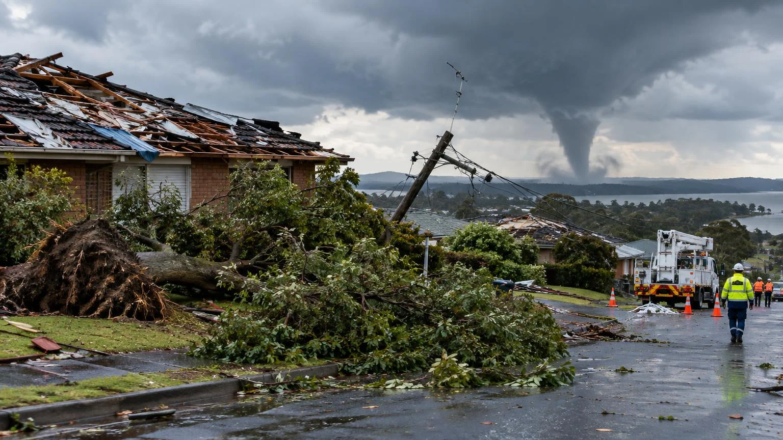 NSW kıyısında tornado ev ve hatlara zarar verdi.